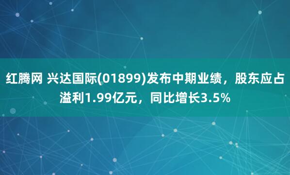 红腾网 兴达国际(01899)发布中期业绩，股东应占溢利1.99亿元，同比增长3.5%